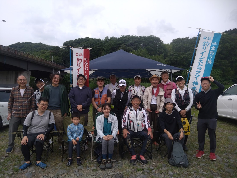 （2025年）令和7年6月14日 (土) 初心者鮎釣り教室　＊中津川 八菅橋下の河原
